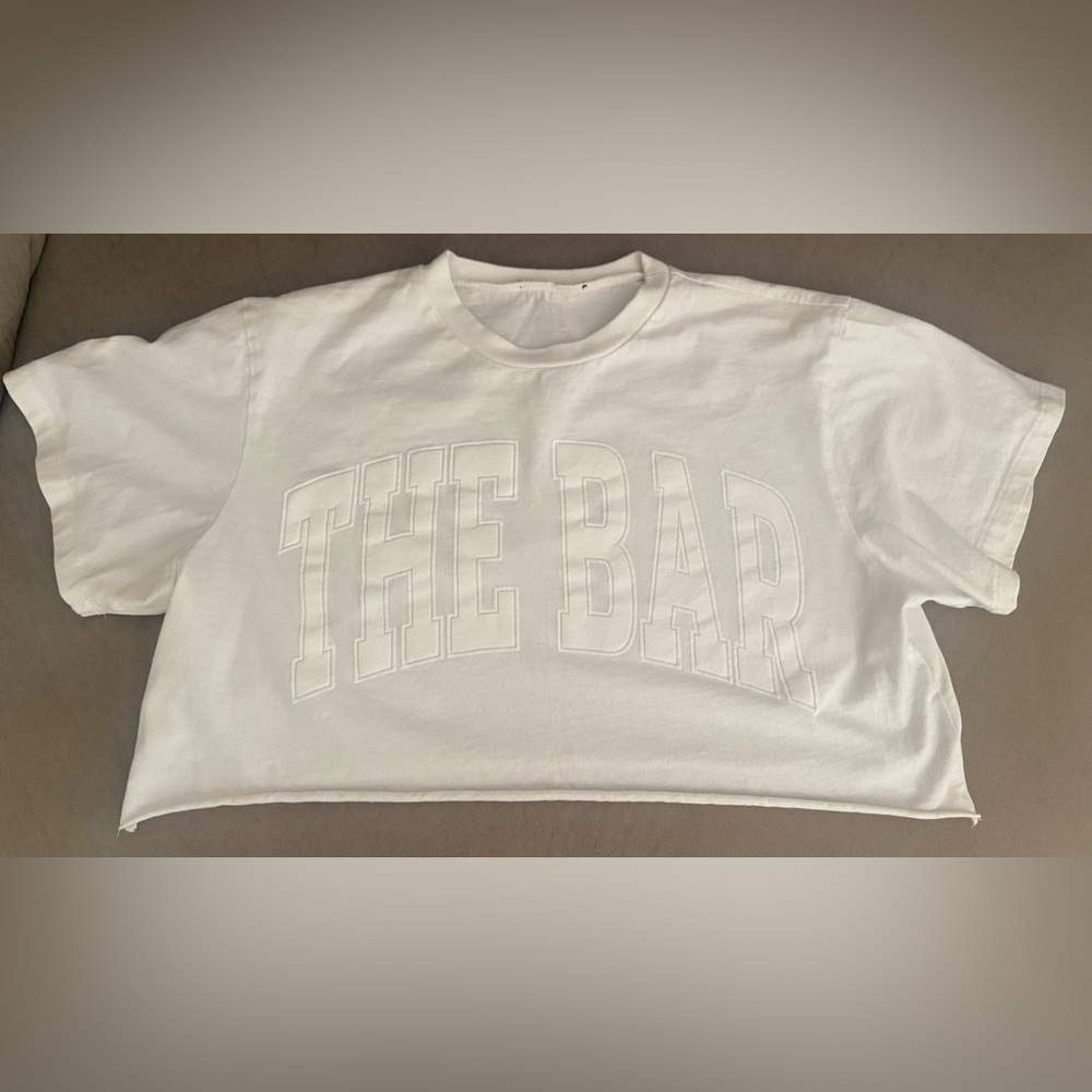 The Bar Varsity Cotton Tee White size Medium crop top